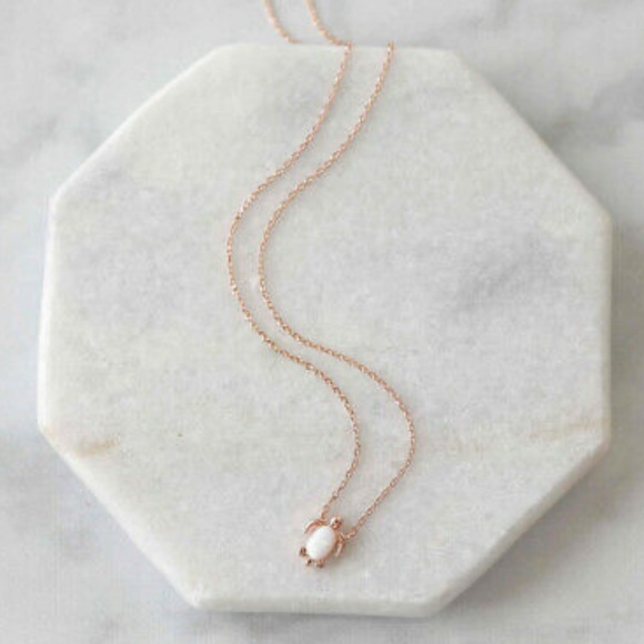 3/$30 NEW! Dainty Sea Turtle Opal Pendant Necklace Gold - Picture 10 of 11